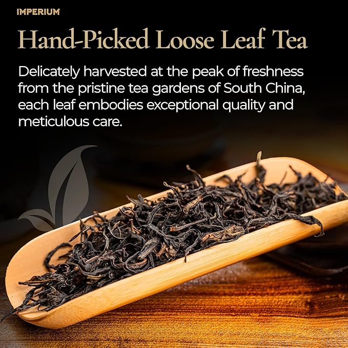 Imperium Lapsang Oolong Tea Loose Leaf (4oz) Hand-Picked Premium Oolong Brews 100 Cups Naturally Bold Beverage Robust Smoky Flavor Deep Aroma Comforting Smooth Finish Energizing Experience
