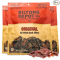 Biltong Depot Original Lean Biltong Slices Bundle - 3oz (3 Pack) | Air-Dried Beef Jerky Snack | High Protein | Zero Sugar | Keto &amp Paleo Friendly | Gluten Free | No Artificial Preservatives | No M