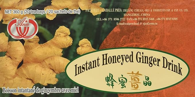 3-Pack of Instant Honeyed Ginger Drink 360g Each Box 20 Tea Bags