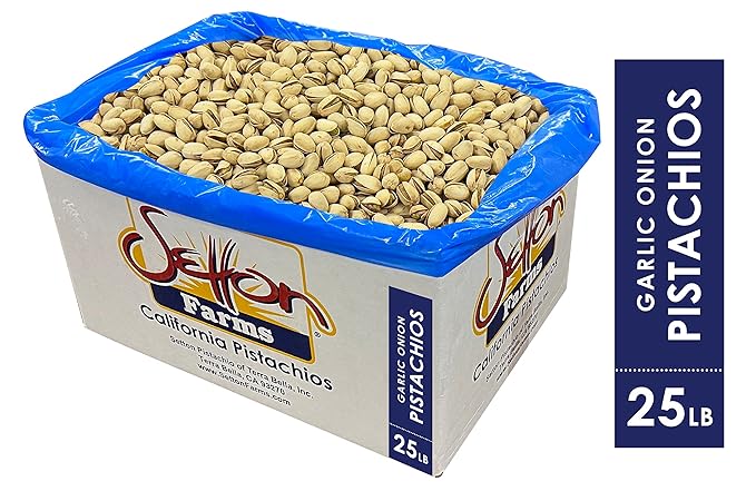 Pistachios Galic &amp Onion Seasoned 25 Lbs. Bulk Case Kosher