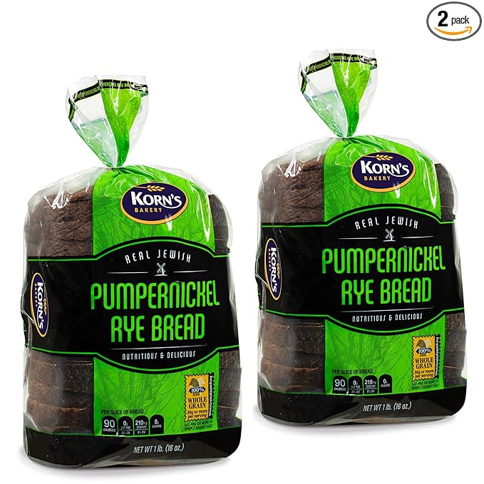 Pumpernickel Bread -2 Pack-16 oz Per Loaf | Delicious Sandwich Bread | Kosher Bread | Fresh Bread | Dairy &amp Nut Free | Stern’s Bakery