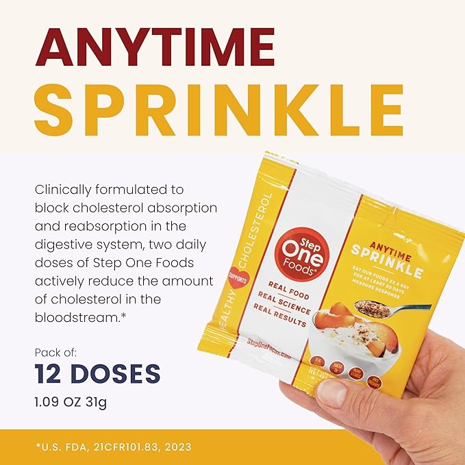 Step One Foods Anytime Sprinkle Heart Healthy Snack Plant Sterols Omega 3's and Dietary Fiber Gluten Free Vegan Granola (12 Pack)