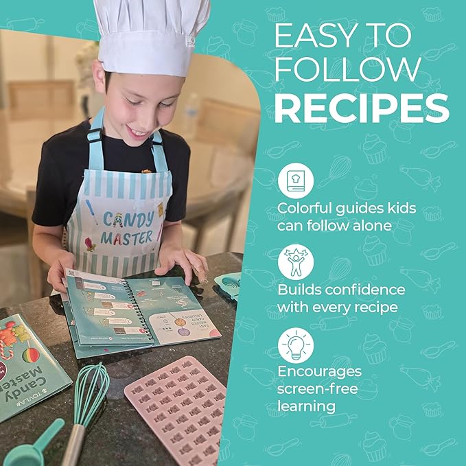 Tovla Jr Ultimate Real Candy Science Lab for Kids | Hands on STEM Experiment Kit with Real Candy Making Tools and Step by Step Visual Guides | Ages 6 to 12 | Gummies Chocolates and More