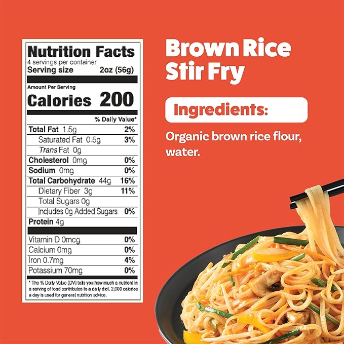 Explore Cuisine Organic Edamame Spaghetti - 2.2 lbs - Low-Carb Keto-Friendly and Explore Cuisine Organic Brown Rice Stir Fry 8 oz Pack of 10 - Easy-to-Make Noodles - Gluten Free - 40 Total Servings