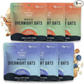 Mushroom Overnight Oats (6 Pack) Superfood Lions Mane Mushroom Chia &amp Flax Seed - Organic Protein Oatmeal - High Fiber Vegan Gluten Free Low Sugar - Easy Prep Plant Protein - Apple Cinnamon &a