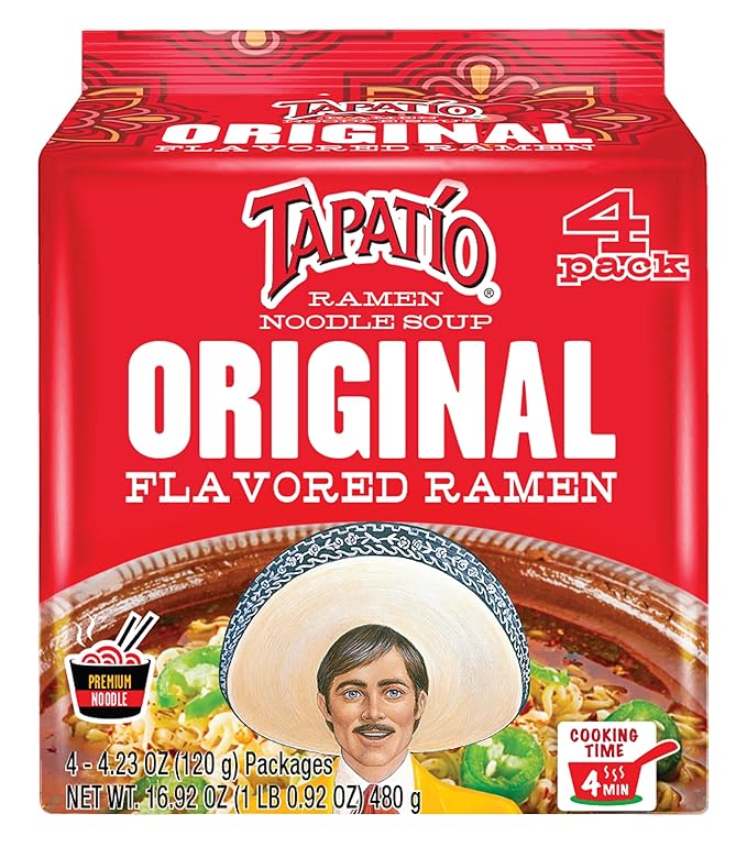 Tapatío Ramen Noodle Soup Original - Pouch 4.23 oz. (120g) Case of 16