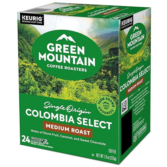 Green Mountain Coffee Roasters Colombia Select Coffee Keurig Single-Serve K-Cup Pods Medium Roast Coffee 96 Count