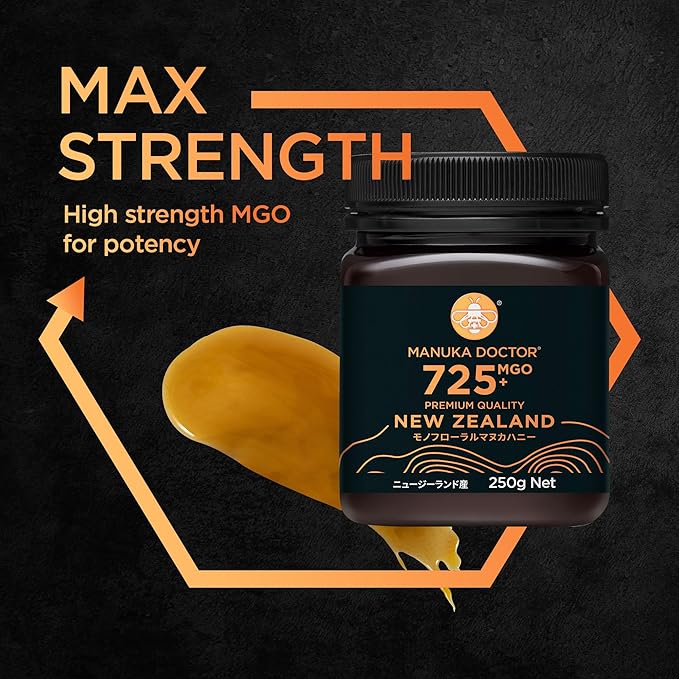 Manuka Doctor - MGO 725+ Manuka Honey Monofloral 100% Pure New Zealand Honey. Certified. Guaranteed. Raw. Non-GMO (8.75 oz)