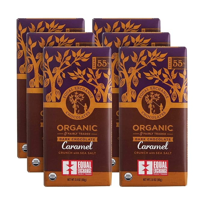 Equal Exchange Organic Chocolate Caramel Crunch with Sea Salt 2.8-Ounce (Pack of 6)