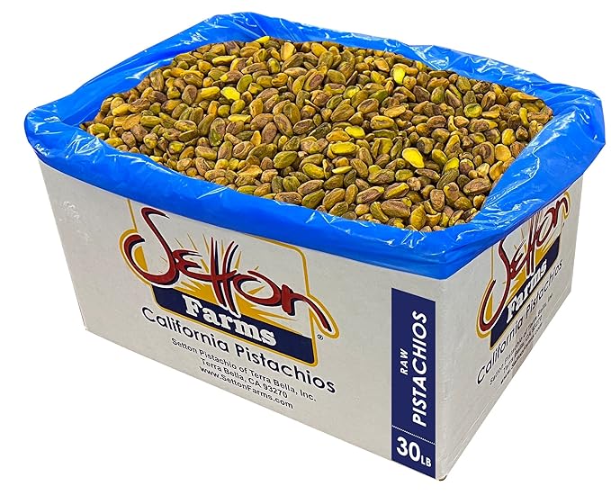 Pistachios Shelled Natural Raw 30 Lbs. Bulk Case Kosher (Also perfect for making Dubai Chocolate)
