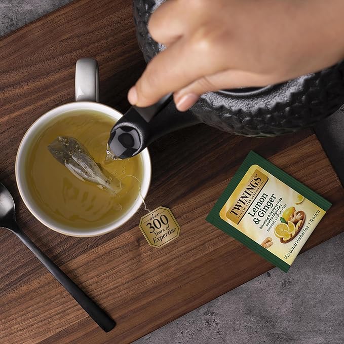 Twinings Tea Bag Sampler Variety with Brown Wooden Organizer (60 Tea Bags) 40 Different Flavors Gift for Tea Lovers: Women Men Mom Dad Family Friends Couples