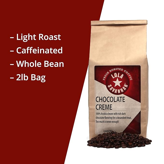 Lola Savannah Chocolate Creme Whole Bean Caffeinated Coffee 2lb