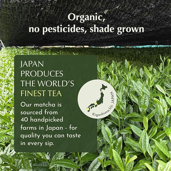 Encha Matcha - Ceremonial Grade Matcha Powder Organic First Harvest Japanese Green Tea Powder From Uji Japan (60g/2.12oz)