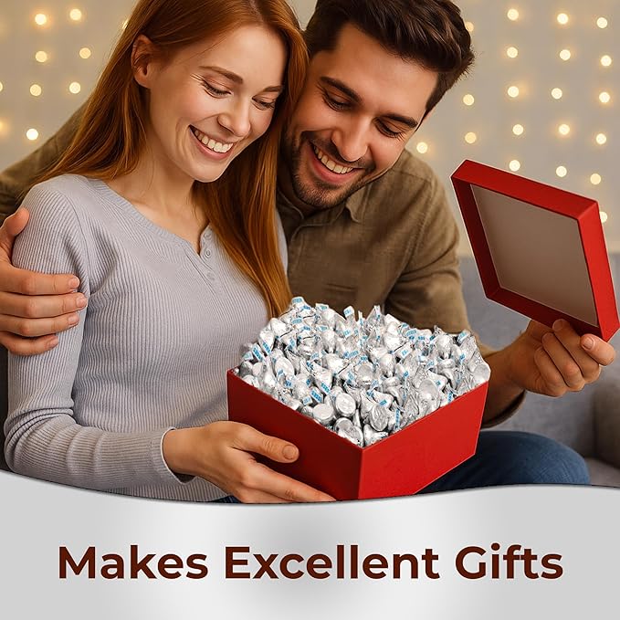 Milk Chocolate Kisses 20lb Pack of Milk Chocolate Individually Wrapped Ideal Silver Candy Bulk for Parties and Gatherings Perfect Kisses Chocolates for Candy Buffets Gift Baskets and Sweet Treats
