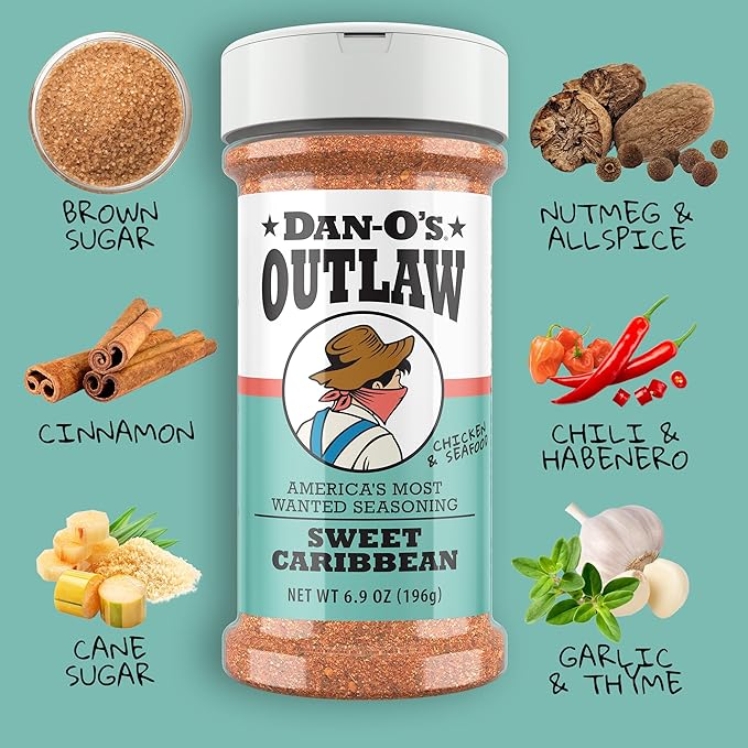 Dan-O’s Outlaw BBQ Seasoning Variety Pack – 3 Bottle Combo – Sweet &amp Tangy BBQ (Tamarind) Spicy &amp Sweet Caribbean – Bold Grill &amp Rubs for Pork Ribs Chicken &amp Seafood