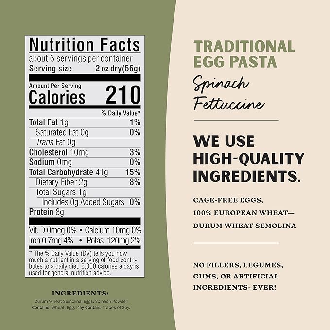 Al Dente Traditional Variety 4-Pack – All-Natural Hand-Crafted Egg Pasta. Includes Egg Spinach Garlic Parsley Fettuccine and Golden Bonnetti. (Packaging May Vary) - 12oz Bags (Pack of 4)