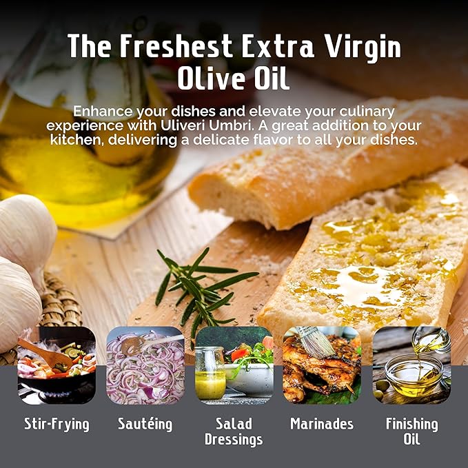 Frantoio Uliveti Umbri Bag in Box Olive Oil | Authentic Italian Extra Virgin Olive Oil | Perfect for Finishes and Dressings | Cold Pressed 100% Made in Italy | Bag-in-Box 3L (101.4 Fl Oz)