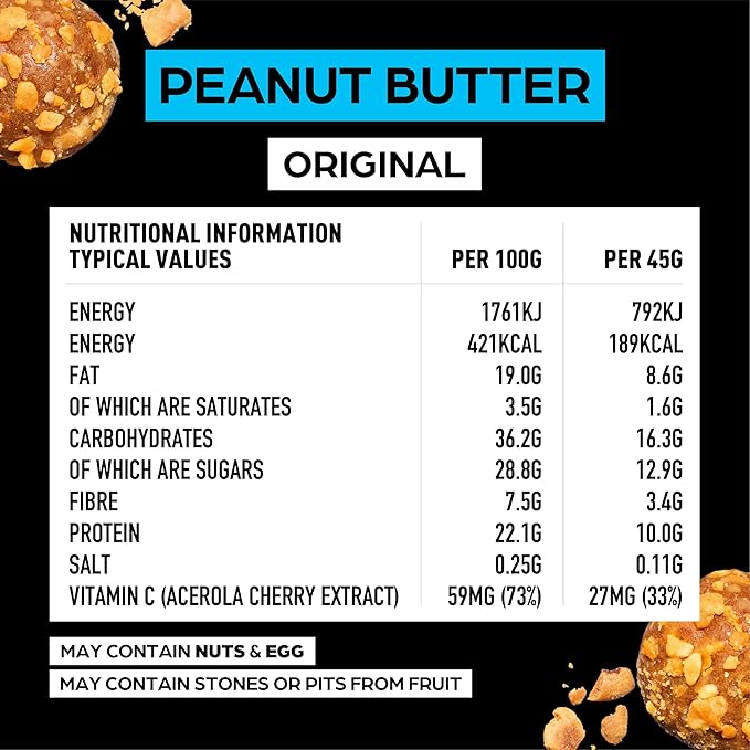 THE PROTEIN BALL - PEANUT BUTTER HIGH PROTEIN 45G x10