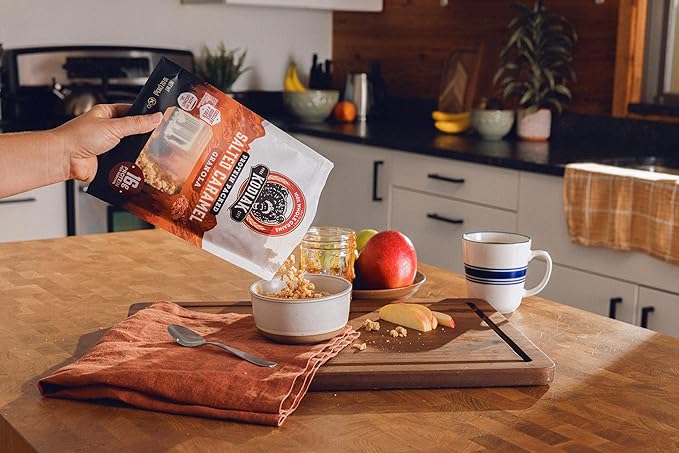 Kodiak Cakes Granola Salted Caramel High Protein 100% Whole Grains (Pack of 5 pouches)