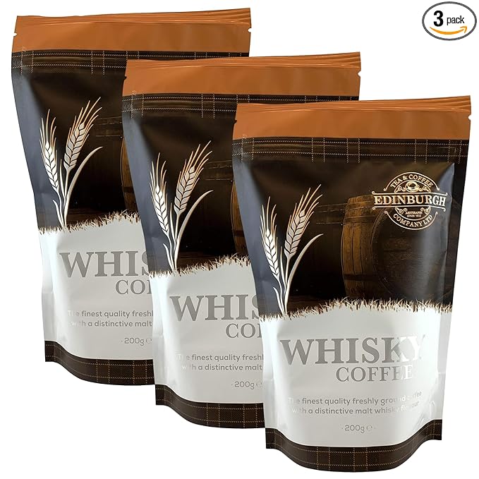 Edinburgh Tea &amp Coffee Company Whisky Flavored Ground Coffee 7oz Bag (Pack of 3)