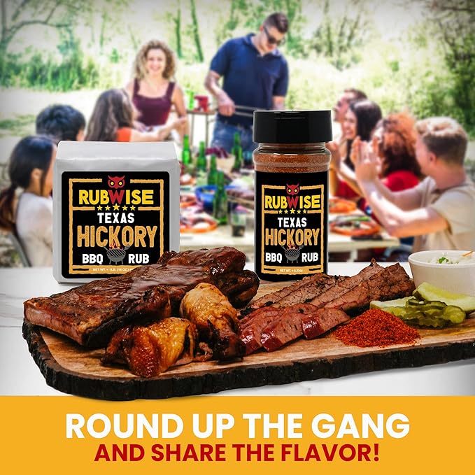Texas Style Hickory Rub &amp Pork Rub by Rubwise | BBQ Rub &amp Spices for Smoking &amp Grilling | Dry Rubs | Great on Brisket Chicken Ribs Pork &amp Turkey Chops Pork Butt Tenderloin &amp