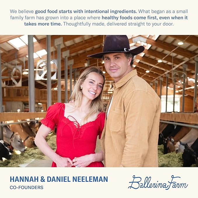 Ballerina Farm Grass Fed Whey Protein Powder Vanilla Bean 24g Protein with Collagen Peptides Bovine Colostrum Hemp Hearts &amp Prebiotic Fiber No Added Sugar or Artificial Ingredients 20 Servin