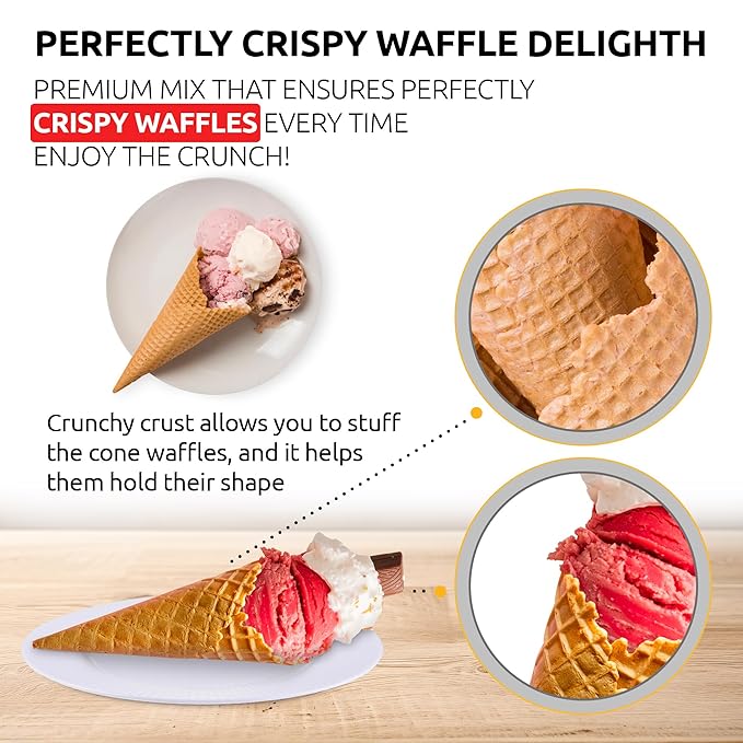 OldSoul Professional Cone Waffle Mix | Original Flavour | 10 Lbs | 224 Ice Cream Cones (10 Lbs Traditional)