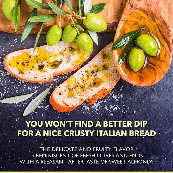 Frantoia Extra Virgin Olive Oil from Italy - Fruity Unfiltered Cold Extracted Authentic Sicilian Olive Oil - Fresh Harvest Imported From Italy - 33.8 fl oz - Pack of 6