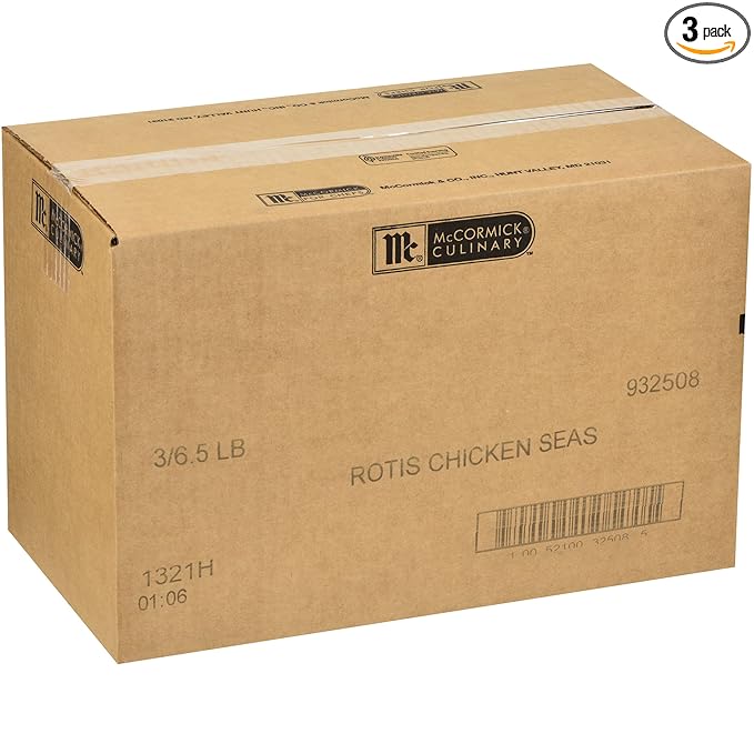 McCormick Culinary Rotisserie Chicken Seasoning 6.5 lb (Pack of 3) - Three 6.5 Pound Containers of Rotisserie Chicken Seasoning Rub for Poultry Dishes Best for Restaurant Use