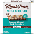 Munk Pack Nut &amp Seed Bars Coconut Almond Dark Chocolate Prebiotic &amp Probiotic GLP-1 Snack Gut Friendly 5g Fiber 3g Plant Protein Gluten Free Keto No Sugar Alcohols 3g Net Carb 12 Cou