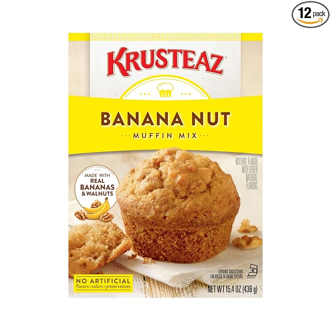 Krusteaz Banana Nut Supreme Muffin Mix 17.1-Ounce Boxes (Pack of 12)