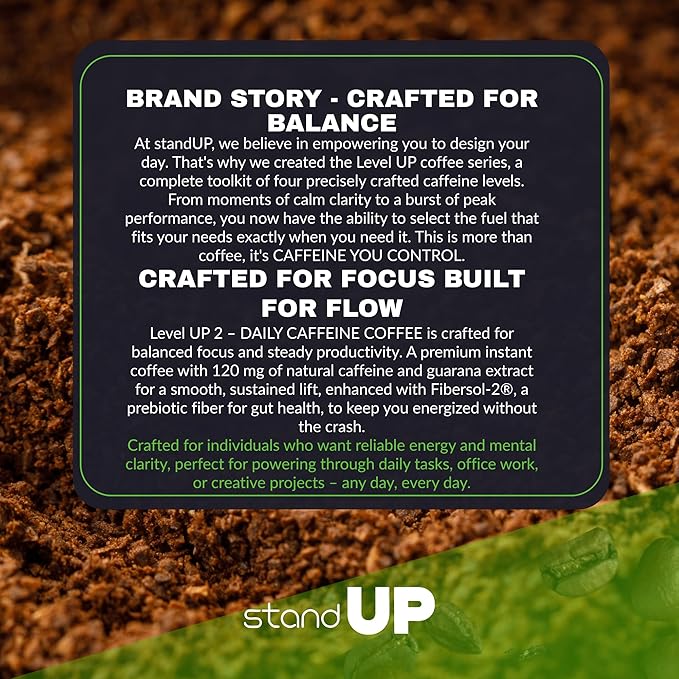 Level Up Premium Decaf Instant Coffee Sugar Free 30 Servings 10.58 oz (L2 - DAILY 120MG)