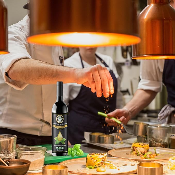 M.G. PAPPAS High Polyphenol Rich Basil Infused Olive Oil - Extra Virgin Olive Oil - Over 500mg/kg - Cold Pressed &amp Unfiltered - High Hydroxytyrosol Greek Olive Oil - Award Winning