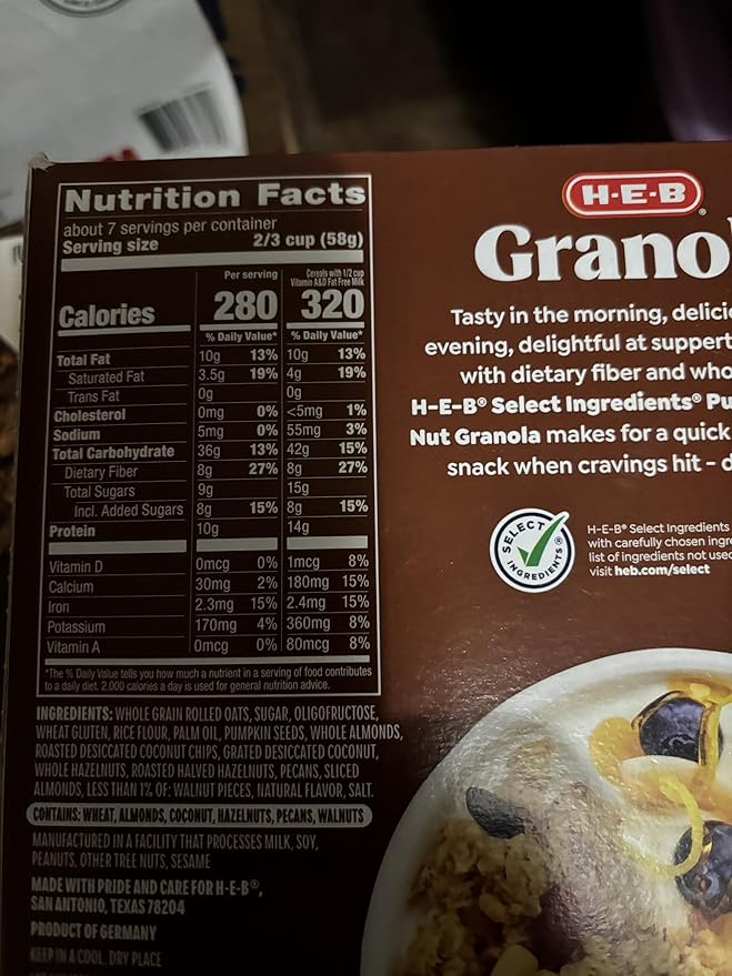 H‑E‑B Pumpkin Seed &amp Nut granola 14 oz(Pack of 3) with free first aid kit