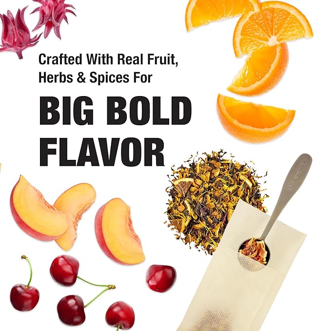 Tiesta Tea - Fruit Frenzy Trio Loose Leaf 3 Exotic Herbal Blends Assorted Non-Caffeinated Fruit Teas Makes Hot or Iced 2oz Pouches of Cherry Punch Peach Party Orange Tango (Pack of 3)