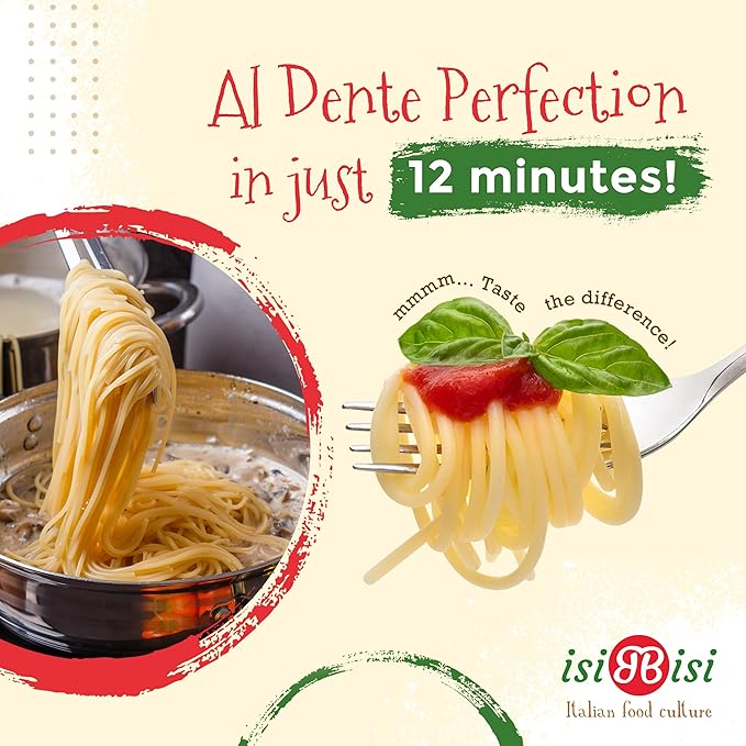 isiBisi Gluten-Free Spaghetti Pasta 6-Pack - Artisanal Corn and Rice Noodles - Vegan Non-GMO Made in Italy (14.11 oz.)