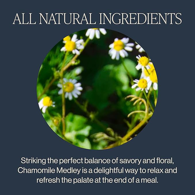 Rishi Tea Chamomile Medley Herbal Tea - Organic Caffeine Free Loose Leaf Tea Calming Chamomile Flowers with Lemon Verbena &amp Mint - 4 Ounces 28+ Servings