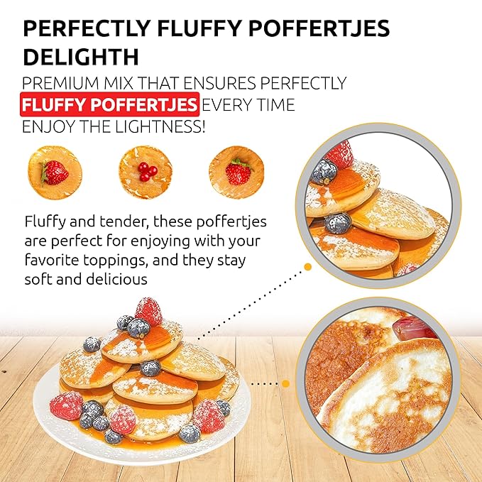 OldSoul Poffertjes Batter Mix | Dough Mix | Vanilla Flavor 10 Lbs | 1400 Mini Dutch Pancakes (10 Lbs Traditional)