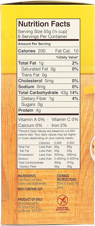 Schar - Pasta Fusilli- Certified Gluten Free - No GMO's Wheat or Preservatives - (12 oz) 5 Pack