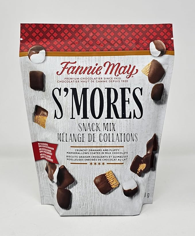 Fannie May S’mores Snack Mix Bag Crunchy Grahams and Fluffy Marshmallows Coated in Milk Chocolate - 510g