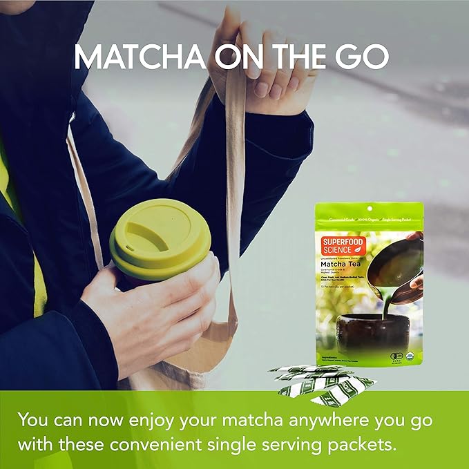 Matcha Ceremonial Grade Pure Uji Matcha Powder Organic 12 Unsweetened Organic Japanese Tea Packets ECGC L-Theanine Chlorophyll in Green Vibrance Powder Tasty Hot and Ice Green Tea 2 g/packet