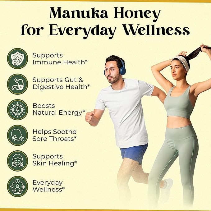 Center of Paradise Raw Manuka Honey Certified UMF 15+ | MGO 515+ (250g / 8.8oz) Glass Jar - Pure &amp Natural New Zealand Honey for Daily Immune Support and Wellness - Non GMO &amp Unpasteurized