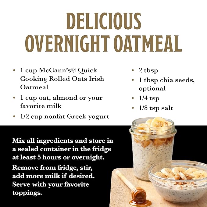 McCann's Irish Oatmeal Quick Cooking Rolled Oats 16 Ounce (Pack of 12)