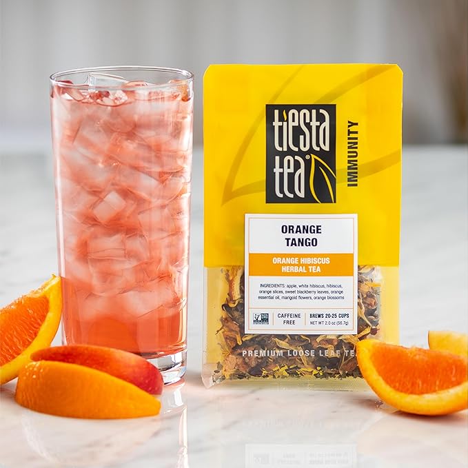 Tiesta Tea - Fruit Frenzy Trio Loose Leaf 3 Exotic Herbal Blends Assorted Non-Caffeinated Fruit Teas Makes Hot or Iced 2oz Pouches of Cherry Punch Peach Party Orange Tango (Pack of 3)