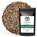 Elephantal Wellness Premium Well Balanced Herbal Tea | For Healthy Cortisol Adaptogenic Stress &amp Energy Support with Ashwagandha Reishi Eleuthero &amp Lion’s Mane | Handmade Caffeine-Free No