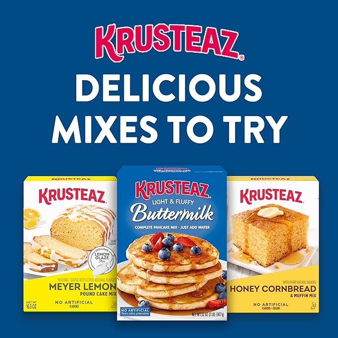Krusteaz Vanilla Pound Cake Mix Baking Mix Includes a Sweet Glaze Mix No Artificial Flavors No Artificial Colors and No Artificial Preservatives Kosher Certified 16.5-ounce Boxes (Pack of 12)