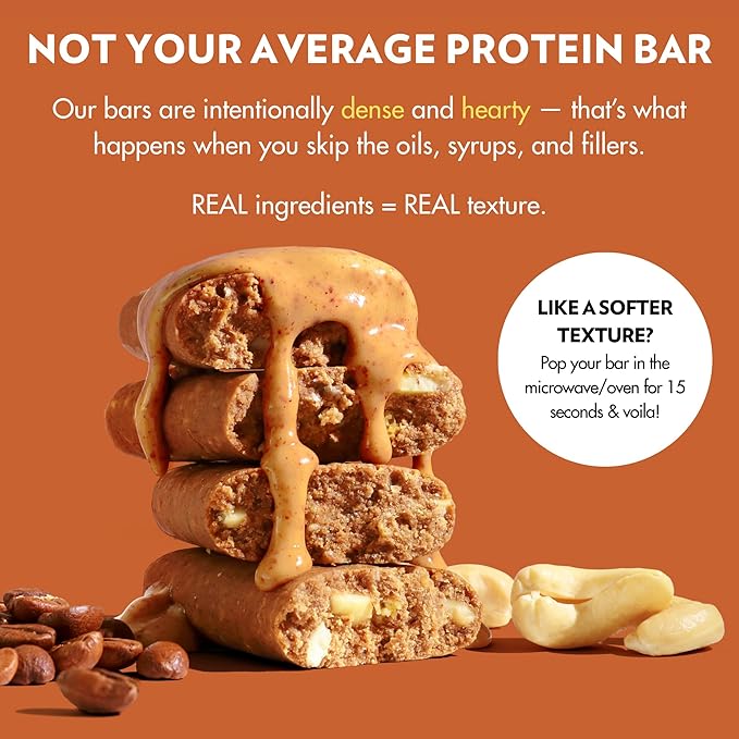 B.T.R. Nation Vegan Keto Plant Based High Protein &amp High Fiber Bars - Coffee Cashew Crunch Protein+ | 12 Bars | Low Carb &amp GF Free of Sugar Alcohols Dairy Soy and with Powerful Superfoods!