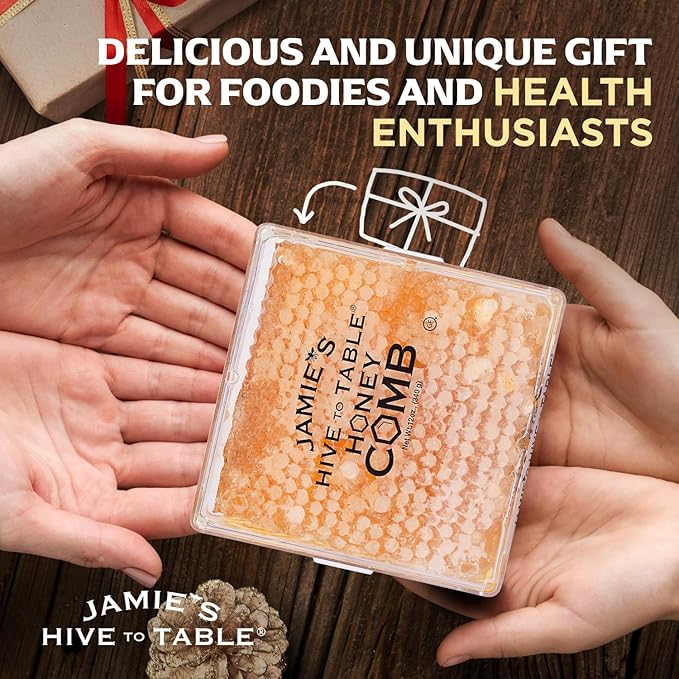 Jamie's Hive To Table 100% Raw Honeycomb 72 Oz (Pack of 6) – All-Natural Pure Georgia Honeycomb – Fresh Georgia Honeycomb with Bee Pollen and Propolis No Additives or Preservatives Non-GMO