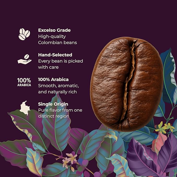 Hoasties Coffee Buff Tail - USDA Organic Dark Roast Whole Bean Coffee 100% Colombian Arabica Pesticide &amp Chemical-Free 16 oz