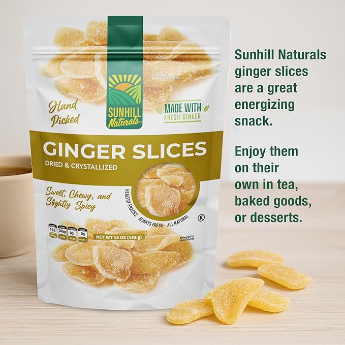 Sunhill Naturals Crystalized Ginger Slices &amp Deluxe Mixed Nuts